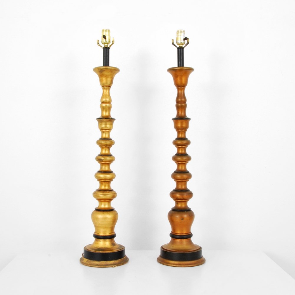 Pair of Lamps Attributed to Chapman Lamp Co.: Designer (Artist) & Manufacturer: Chapman Lamp Co., Attributed Markings: none Country of Origin & Materials: USA; wood, metal Additional Information: (Key Word Search: James Mont, Serge Roche, Karl Sp