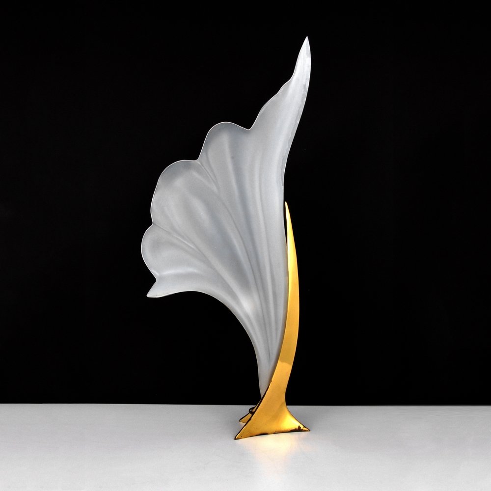 Large Rougier Lamp: Designer (Artist) & Manufacturer: Rougier Markings: marked Country of Origin & Materials: USA; brass, acrylic Additional Information: (Key Word Search: James Mont, Serge Roche, Karl Springer, Tommi Pa