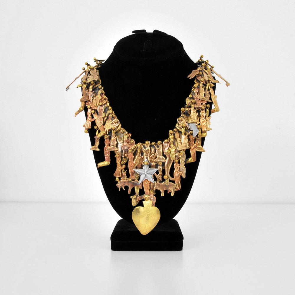 Pal Kepenyes "Milagros" Necklace: Designer (Artist) & Manufacturer: Pal Kepenyes Markings: marked Country of Origin & Materials: Mexico; mixed metals Additional Information: (Key Word Search: Alexander Calder, Art Smith, Ed Wiener, Ha