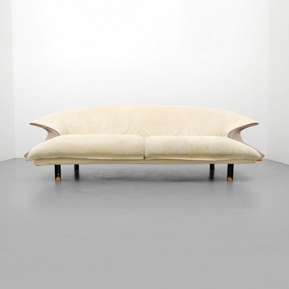 Mauro Lipparini Sofa, Saporiti: Designer (Artist) & Manufacturer: Mauro Lipparini; Saporiti Markings: marked Country of Origin & Materials: Italy; upholstery, metal Additional Information: (Key Word Search: Franco Albini, Gio Ponti,