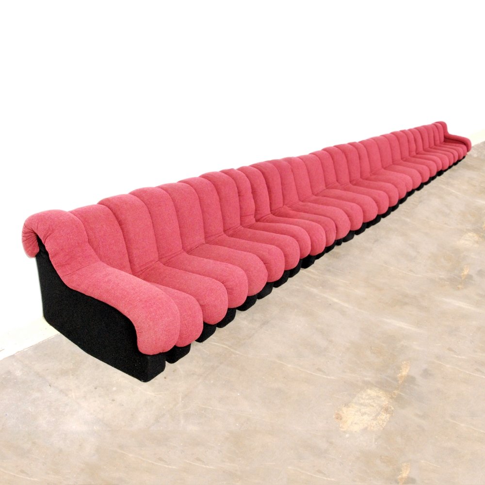 Large De Sede "DS600" Non-Stop Sectional Sofa: Designer (Artist) & Manufacturer: Ueli Berger, Eleanora Peduzzi-Riva & Heinz Ulrich; De Sede; distributed by Stendig Markings: marked Country of Origin & Materials: Italy; upholstery Additional Inform