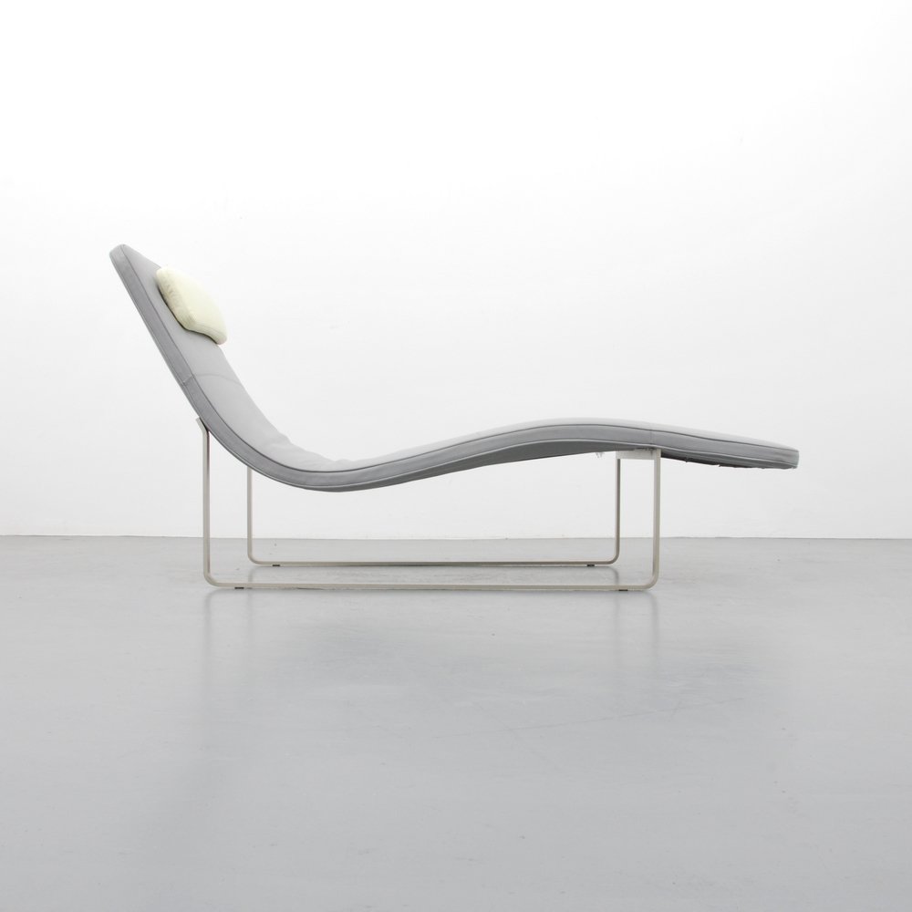 Jeffrey Bernett Leather Chaise Lounge: Designer (Artist) & Manufacturer: Jeffrey Bernett; B&B Italia Markings: marked Country of Origin & Materials: Italy; metal, leather Additional Information: Lounge chair is Model "Landscape". (Key Word
