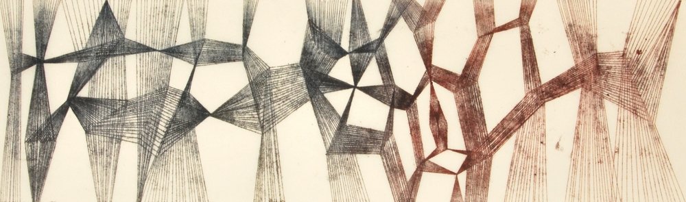 Large Harry Bertoia Monoprint: Designer (Artist) & Manufacturer: Harry Bertoia (1915 - 1978) Markings: initialed & marked; Circa 1970 Country of Origin & Materials: American; colored inks on rice paper Additional Information: Prove