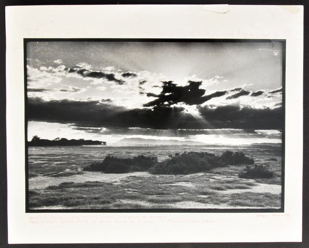 Early Peter Beard Gelatin Silver Print, Signed: Designer (Artist) & Manufacturer: Peter Hill Beard (b. 1938) Markings: signed Country of Origin & Materials: American; Gelatin Silver Print Additional Information: Scenic photograph with handwritten n