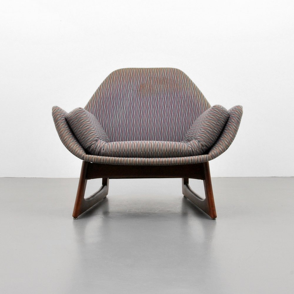 Adrian Pearsall Lounge Chair: Designer (Artist) & Manufacturer: Adrian Pearsall; Craft Associates Markings: none Country of Origin & Materials: USA; wood, upholstery Additional Information: (Key Word Search: Herman Miller, Knoll,