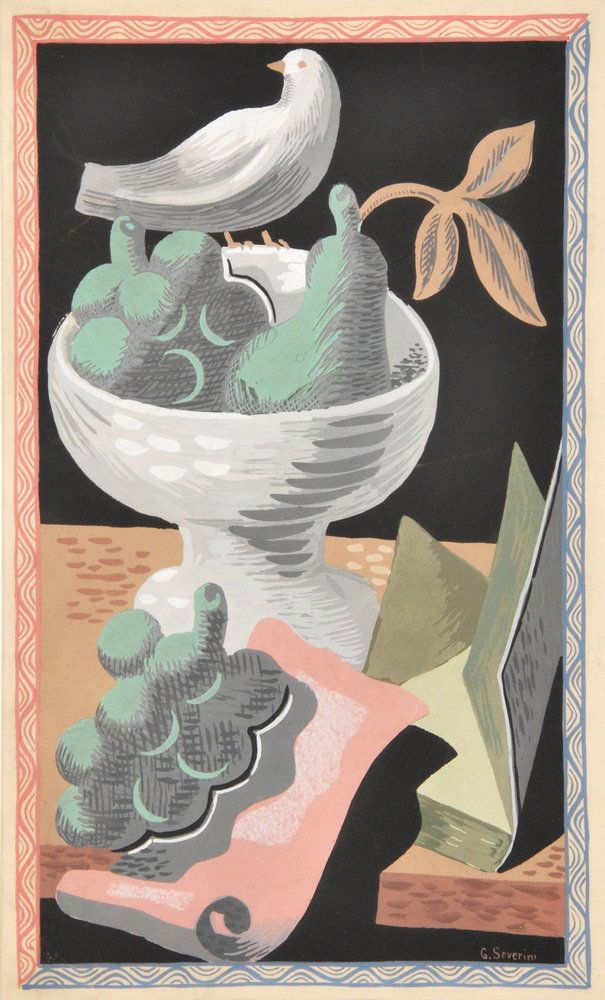 Gino Severini Pochoir: Designer (Artist) & Manufacturer: Gino Severini (1883 - 1966) Markings: signed Country of Origin & Materials: Italian/French; paper Additional Information: Provenance: Private Collection, Chicago | Pr