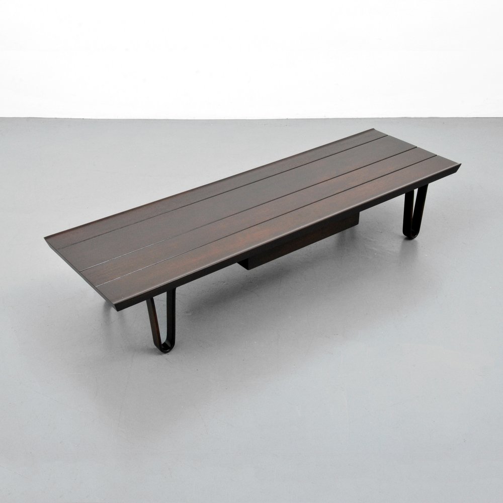 Edward Wormley "Long John" Bench/Table: Designer (Artist) & Manufacturer: Edward Wormley; Dunbar Markings: marked Country of Origin & Materials: USA; wood Additional Information: Coffee table/bench features one drawer. Table is Model "4699"