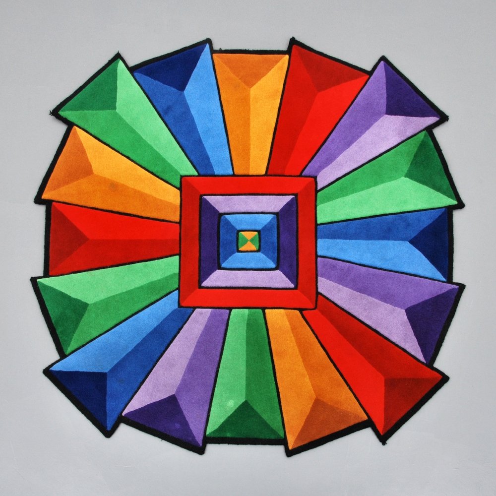 Edward Fields Rug: Designer (Artist) & Manufacturer: Edward Fields Markings: marked Country of Origin & Materials: USA; wool Additional Information: (Key Word Search: Herman Miller, Knoll, George Nelson, Alexander Girar