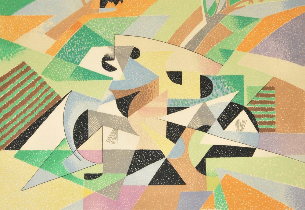 Gino Severini Lithograph, Artist Proof: Designer (Artist) & Manufacturer: Gino Severini (1883 - 1966) Markings: signed; AP Country of Origin & Materials: Italian; paper Additional Information: Work is titled "Le Cycliste". Provenance: Colle