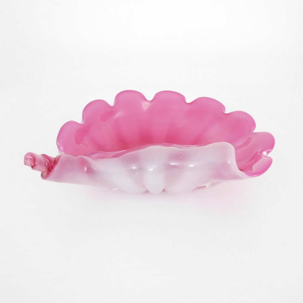Large S. Puccini Murano Glass Shell Bowl: Designer (Artist) & Manufacturer: S. Puccini Markings: marked Country of Origin & Materials: Italy; glass Additional Information: (Key Word Search: Venini, Barovier & Toso, Archimede Seguso, Cenedese,