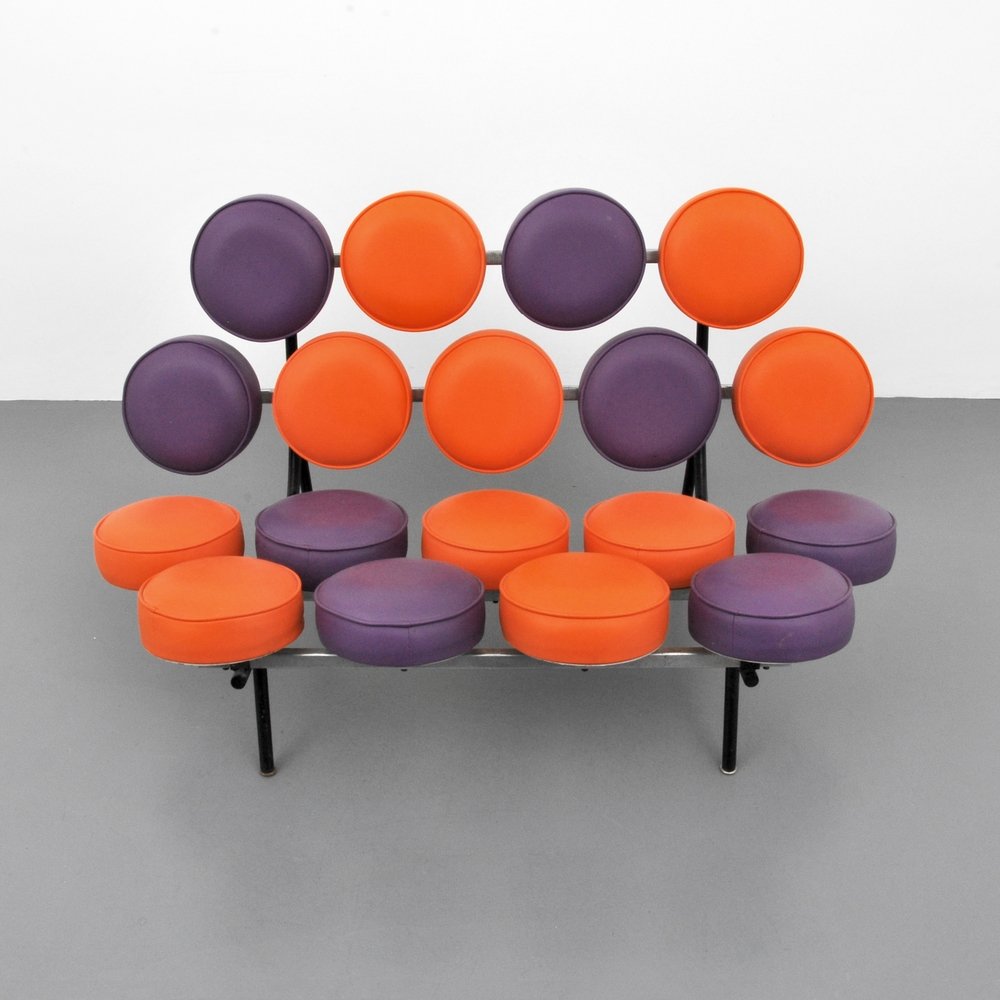 George Nelson & Associates "Marshmallow" Sofa: Designer (Artist) & Manufacturer: George Nelson & Associates; Herman Miller Markings: none Country of Origin & Materials: USA; upholstery, chrome-plated steel, enameled steel Additional Information: R