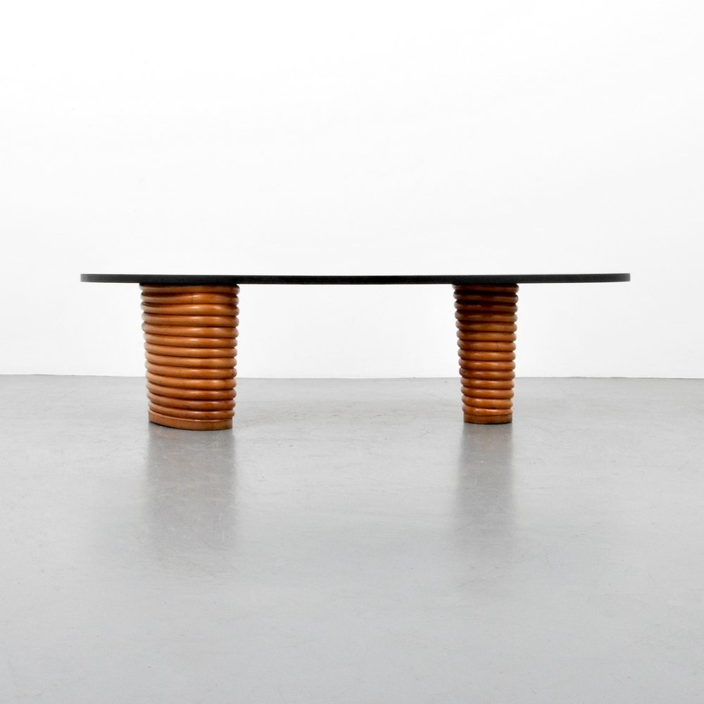 Rare Rattan Coffee Table, Manner of Paul Frankl: Designer (Artist) & Manufacturer: Paul Frankl, Manner of Markings: none Country of Origin & Materials: unknown; rattan, wood Additional Information: (Key Word Search: McGuire, Dan Johnson, Brown Jorda