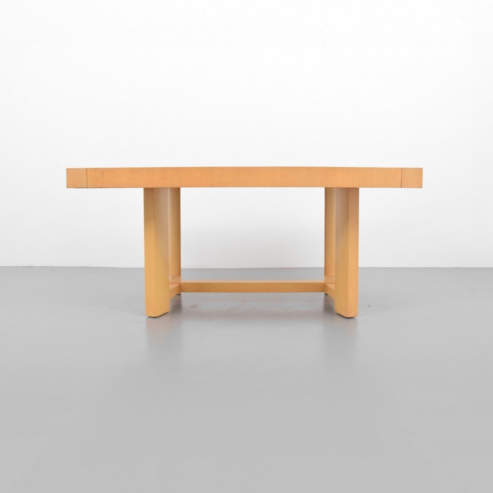 T.H. Robsjohn-Gibbings Dining Table: Designer & Manufacturer: T.H. Robsjohn-Gibbings; Widdicomb Markings: marked Country of Origin & Materials: USA; mahogany Additional Information & Circa: Table has one 14" leaf. (Key Word Search: Baker