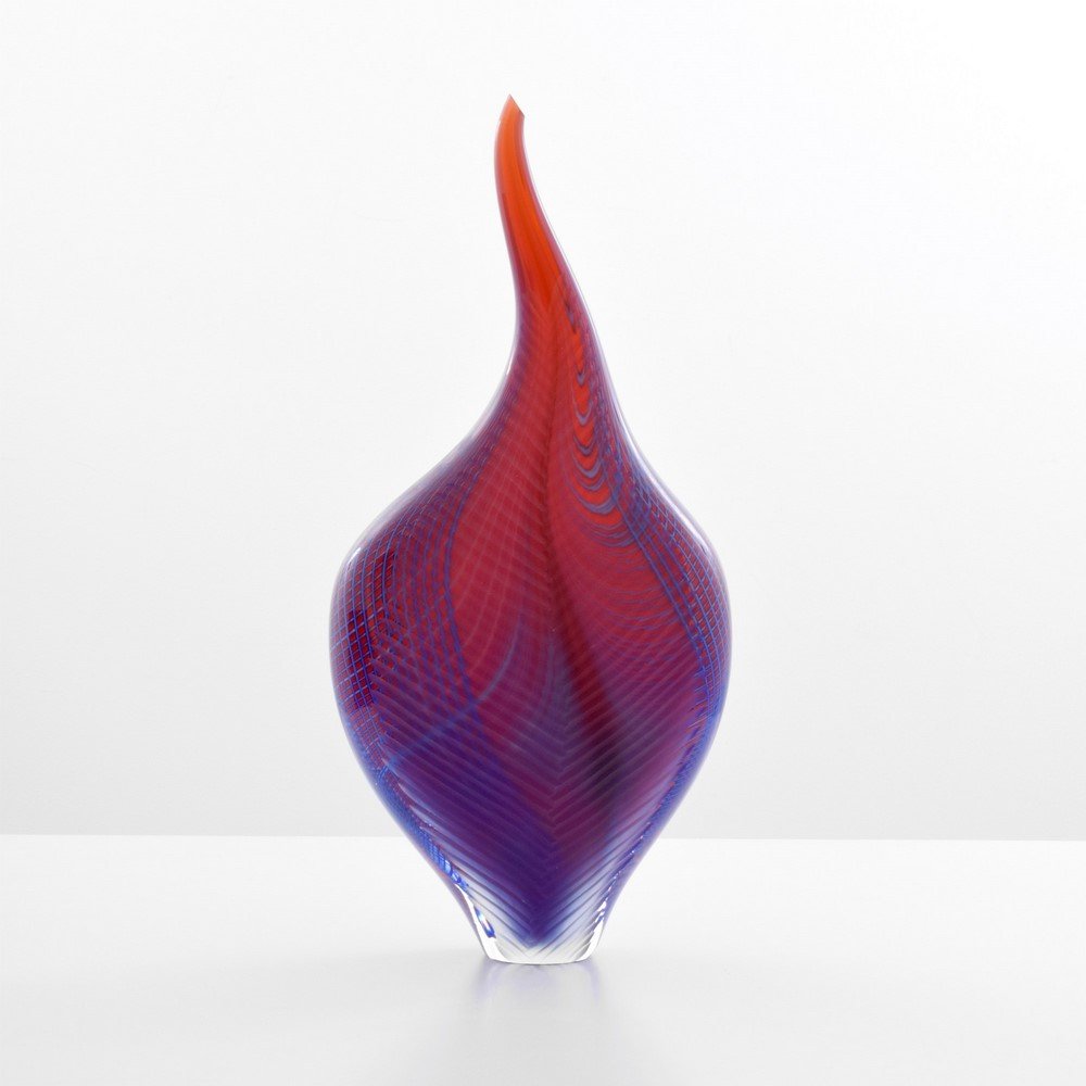 Large Massimiliano Schiavon Vase, Murano: Designer & Manufacturer: Massimiliano Schiavon Markings: marked Country of Origin & Materials: Italy; glass Additional Information & Circa: (Key Word Search: Venini, Barovier & Toso, Archimede Seguso,