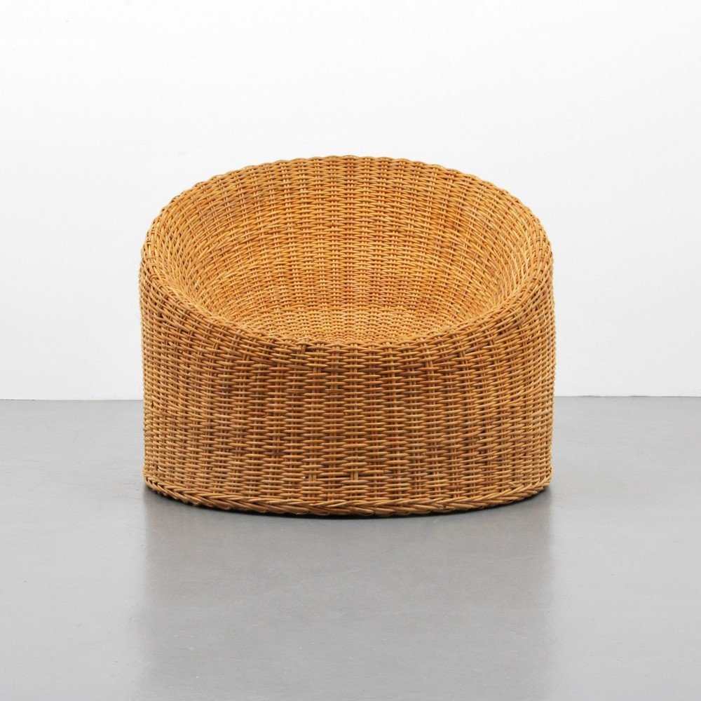 Lounge Chair Attributed to Eero Aarnio: Designer & Manufacturer: Eero Aarnio, Attributed; Askon Tehtaat (Asko) Oy Markings: none Country of Origin & Materials: Findland; wicker Additional Information & Circa: Reference: Designed For Life -