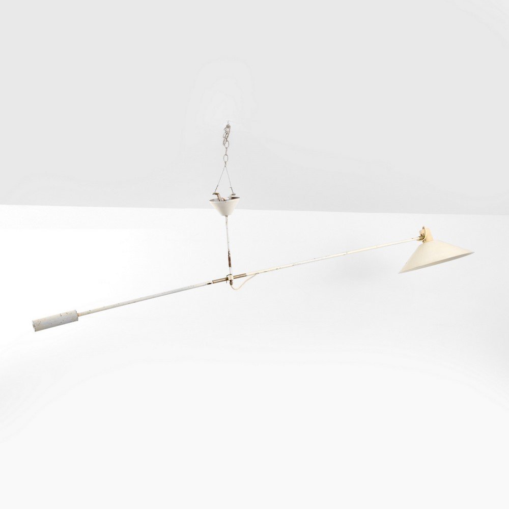 J.J.M. Hoogervorst Counterbalance Light: Designer & Manufacturer: J.J.M. Hoogervorst; Anvia Markings: none Country of Origin & Materials: The Netherlands; enameled steel, matte chrome-plated steel Additional Information & Circa: (Key Word S