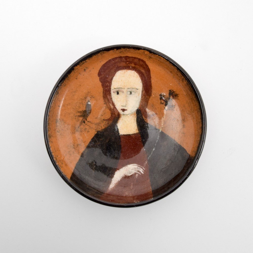 Polia Pillin Plate/Dish: Designer & Manufacturer: Polia Pillin Markings: marked Country of Origin & Materials: USA; glazed earthenware Additional Information & Circa: (Key Word Search: Claude Conover, Marcello Fantoni, Roger