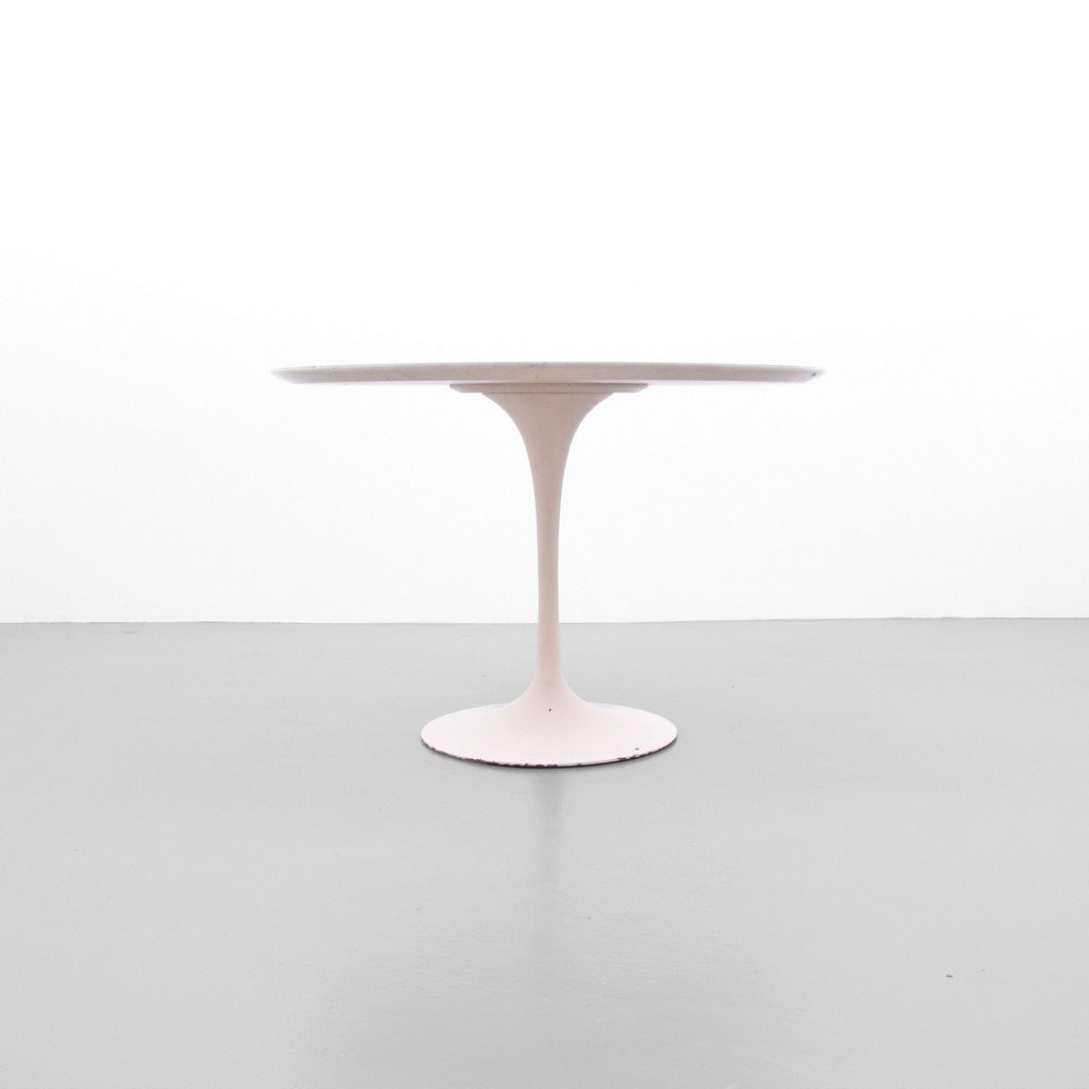 Eero Saarinen "Tulip 173F" Dining Table: Designer & Manufacturer: Eero Saarinen; Knoll International Markings: marked Country of Origin & Materials: USA; metal, mica Additional Information & Circa: Reference: Knoll - A Modernist Universe, Br