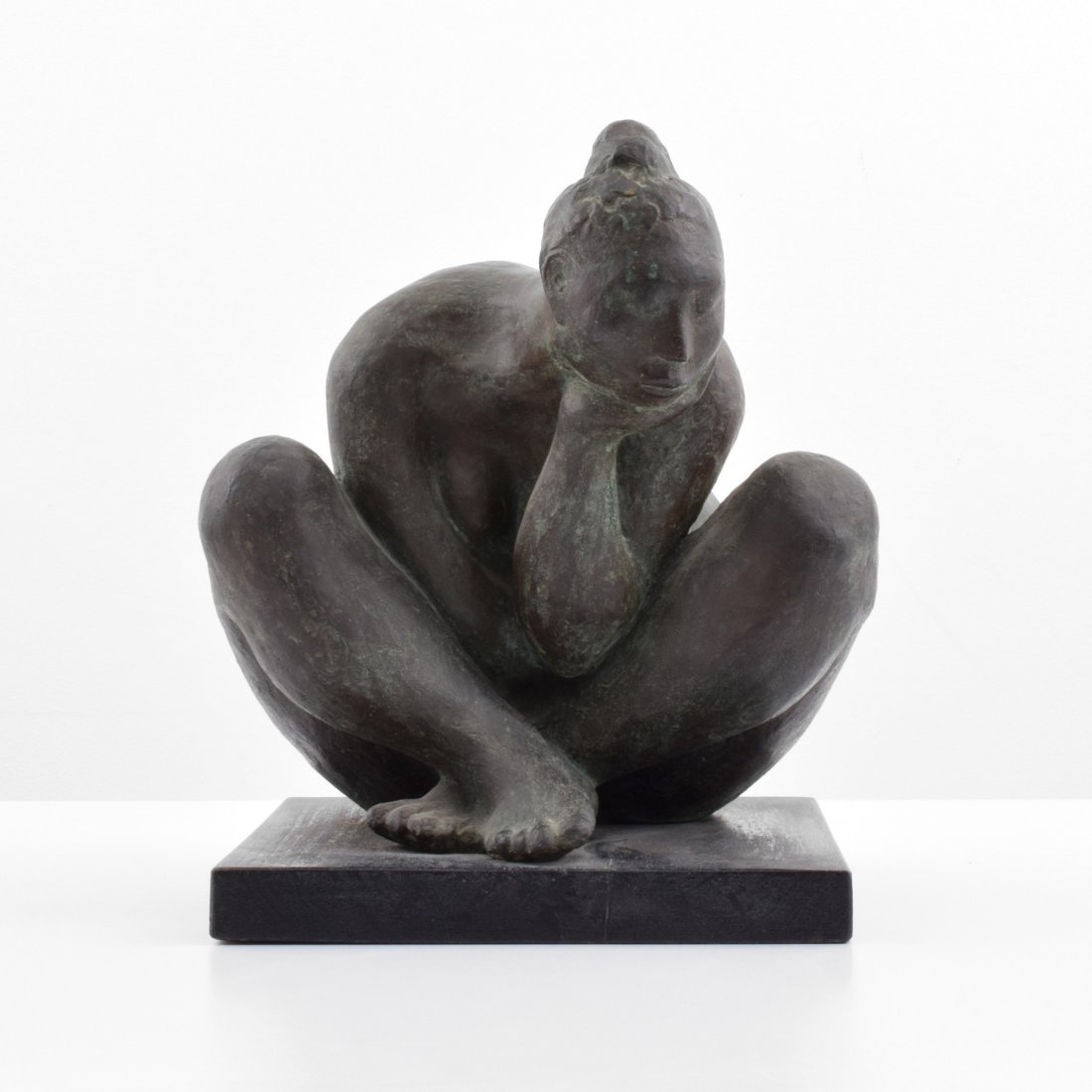 Large José Luis Cuevas Bronze Sculpture: Designer & Manufacturer: José Luis Cuevas (b. 1922) Markings: signed Country of Origin & Materials: Mexican; bronze, wood Additional Information & Circa: Provenance: Private Collection, Mexico | Priv