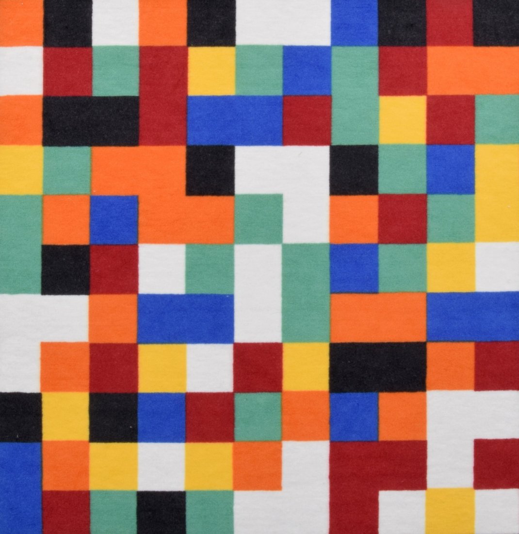 Gerhard Richter (After) Textile/Rug: Designer & Manufacturer: Gerhard Richter (After) (b. 1932); Vorwerk (manufacturer & publisher) Country of Origin & Materials: German; screen print on tufted nylon Additional Information & Circa: Prove