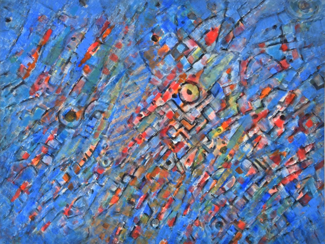 Jacques Germain Painting, Original Work: Designer & Manufacturer: Jacques Germain (1915 - 2001) Markings: signed Country of Origin & Materials: French; paper Additional Information & Circa: Provenance: Sam Ruth, Boca Raton, Florida. Informat