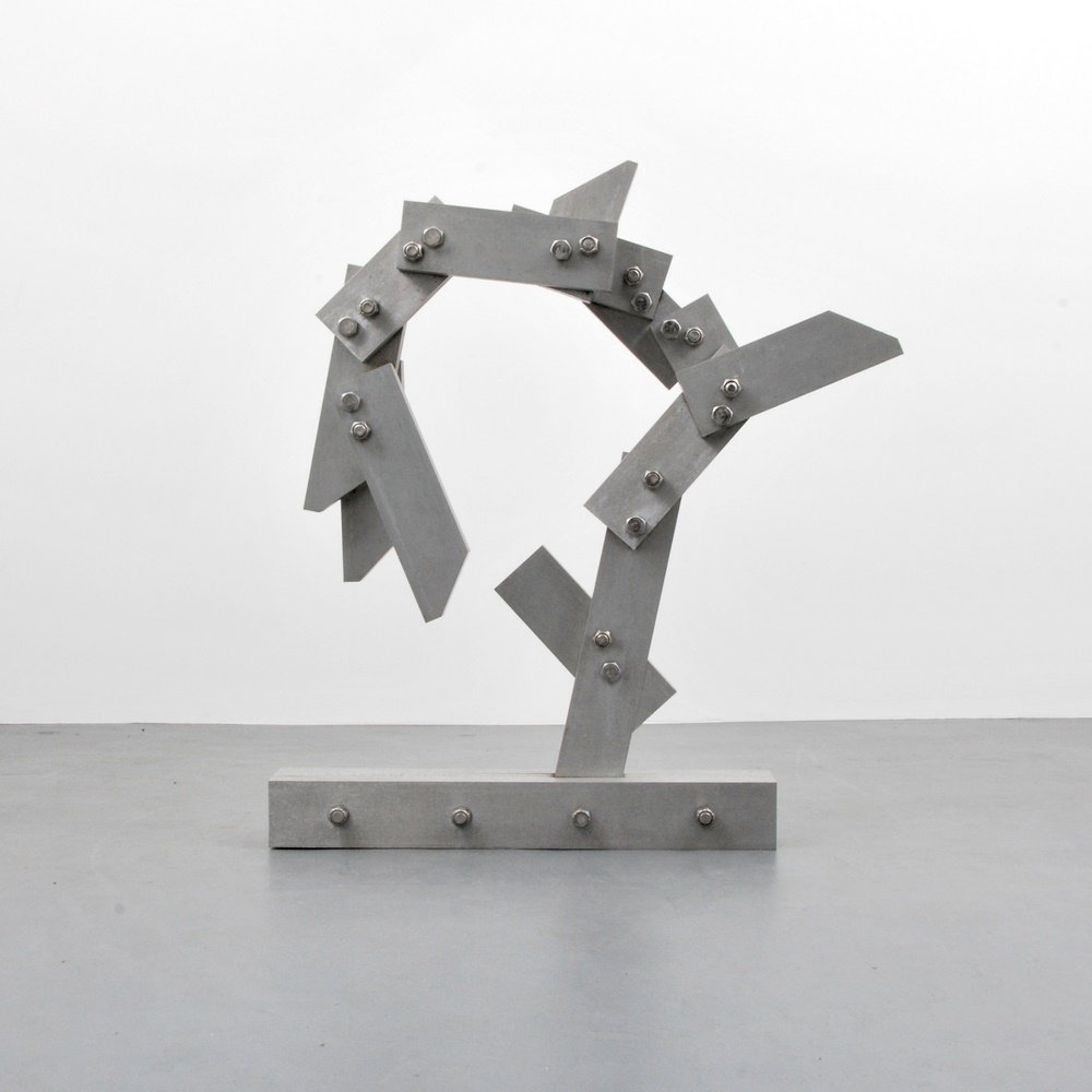 Massive Larry Mohr Sculpture: Designer & Manufacturer: Larry Mohr (1921-2013) Markings: signed; ed. 2/3; 1996 Country of Origin & Materials: American; aluminum Additional Information: Provenance: Estate of Larry Mohr. Larry Mohr w