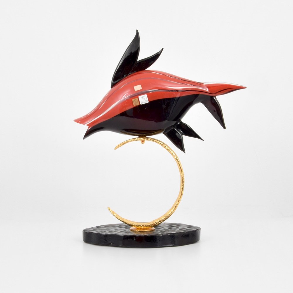 Large Licio Zanetti Sculpture, Murano: Designer & Manufacturer: Licio Zanetti; Zanetti Markings: marking(s) Country of Origin & Materials: Italy; glass, metal Additional Information: (Key Word Search: Venini, Barovier & Toso, Archimede Seg