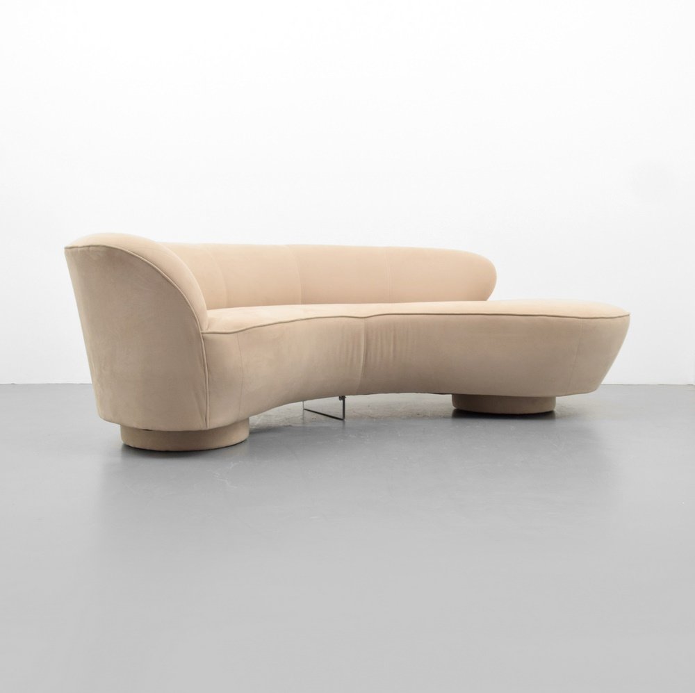 Vladimir Kagan SERPENTINE Sofa: Designer & Manufacturer: Vladimir Kagan; Directional Markings: no marking(s) apparent Country of Origin & Materials: USA; upholstery, Lucite Additional Information: (Key Word Search: Paul Frankl, Bake