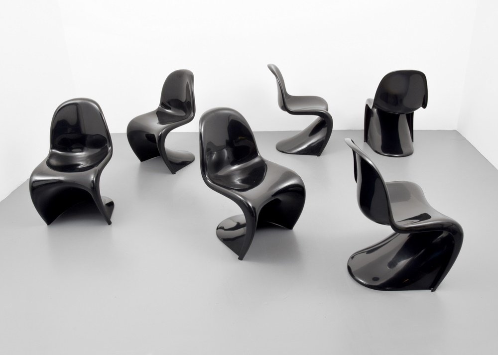 Verner Panton Chairs, Set of 6: Designer & Manufacturer: Verner Panton; Herman Miller Markings: marking(s) Country of Origin & Materials: USA; plastic Additional Information: Reference: Designed For Life - Scandinavian Modern Furnis