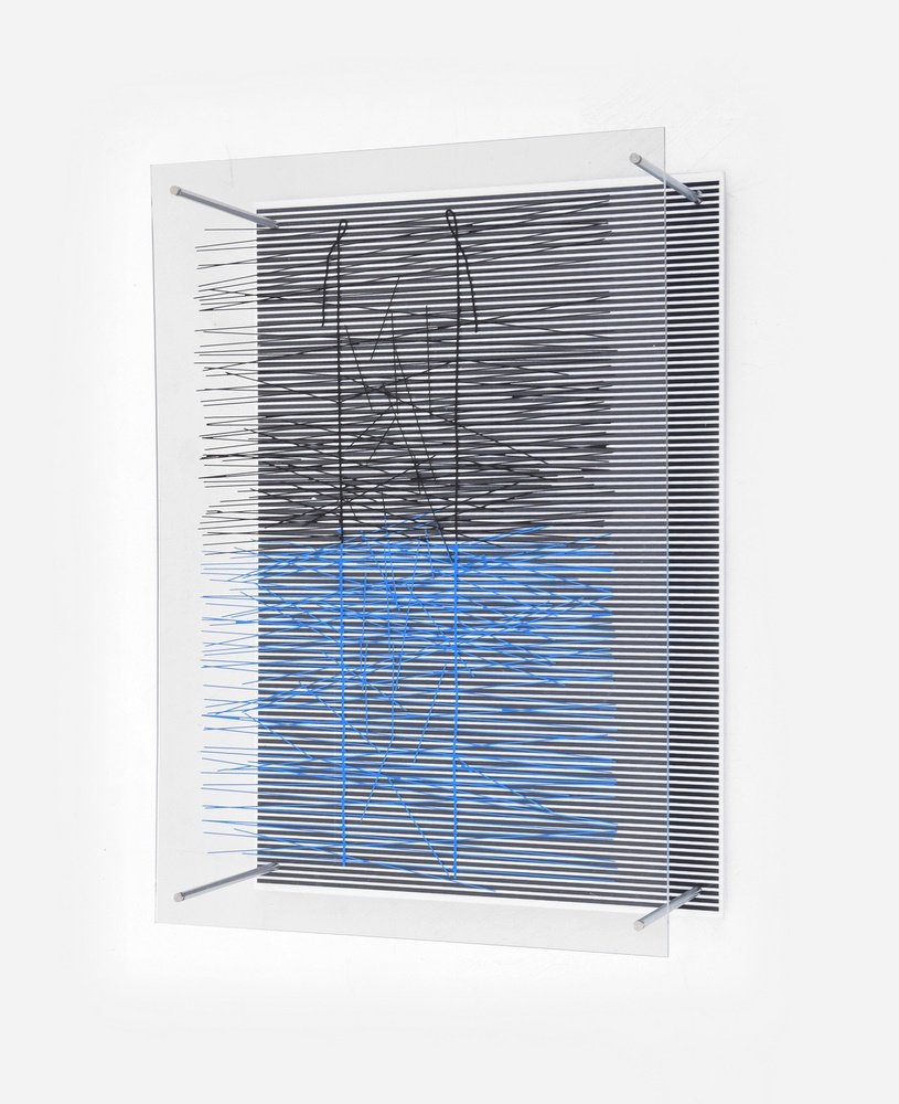 Jesús Raphael Soto Sculpture, Signed Limited Edition: Designer & Manufacturer: Jesús Raphael Soto (Jesús Raphael de Soto) (1923-2005) Markings: signed; ed. 32/110; 1979 Country of Origin & Materials: Venezuelan; metal, screenprint on Plexiglass Additio