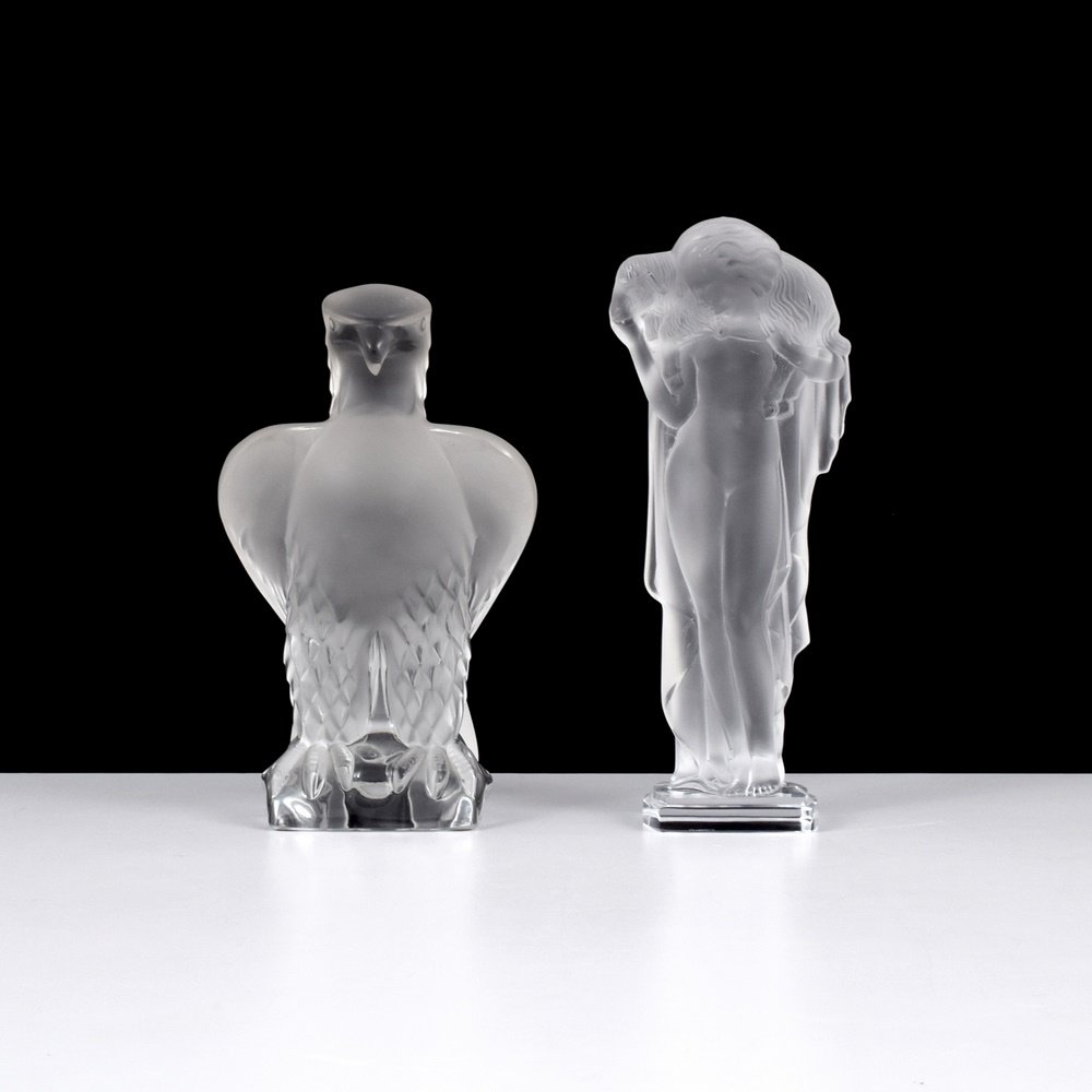 Lalique Eagle & Sabino Figurine: Designer & Manufacturer: Lalique, Sabino Markings: marking(s) Country of Origin & Materials: France; glass Additional Information: Lalique eagle is model #11643. Reference (Lalique eagle): Lalique, Ma