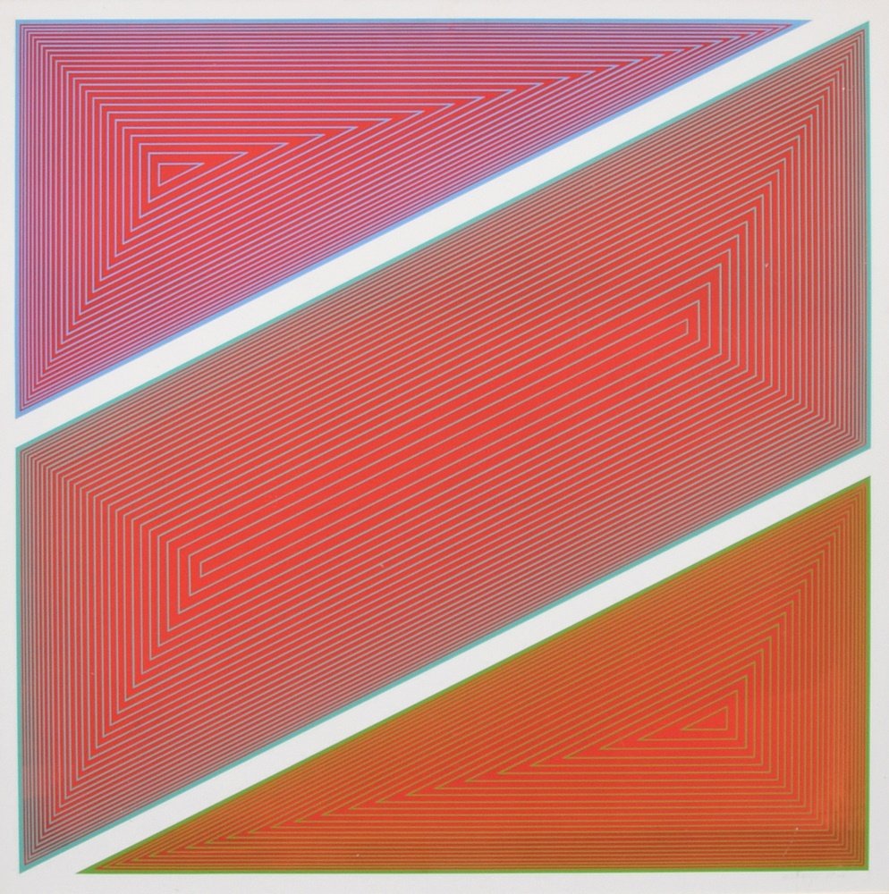 Richard Anuszkiewicz Serigraph, Signed Artist Proof: Designer & Manufacturer: Richard Joseph Anuszkiewicz (b. 1930) Markings: signed; Artist Proof; 1968 Country of Origin & Materials: American; on metal Additional Information: Artist information: "Works