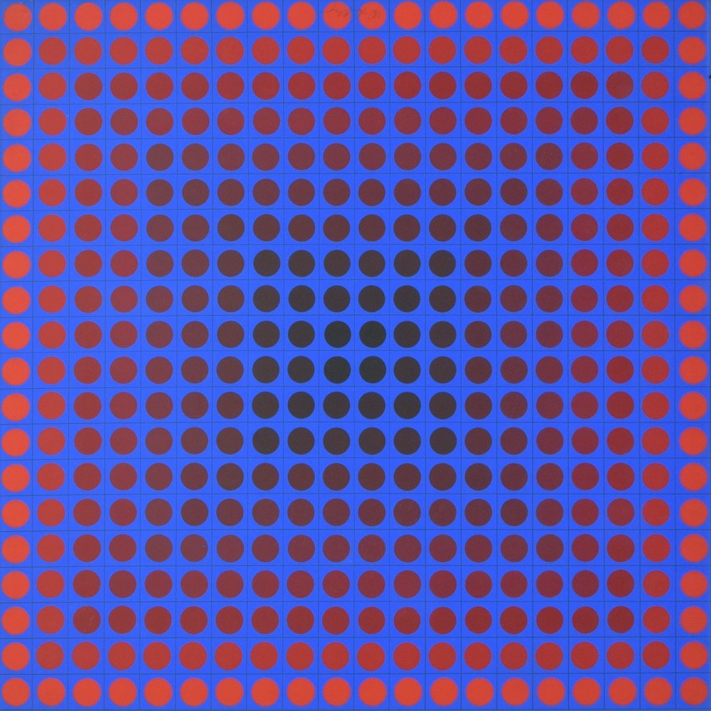Victor Vasarely Serigraph: Designer & Manufacturer: Victor Vasarely (1908-1997) Markings: signed (appears to be in pencil) Country of Origin & Materials: Hungarian; paper Additional Information: Work is titled HARMAS. Dimension