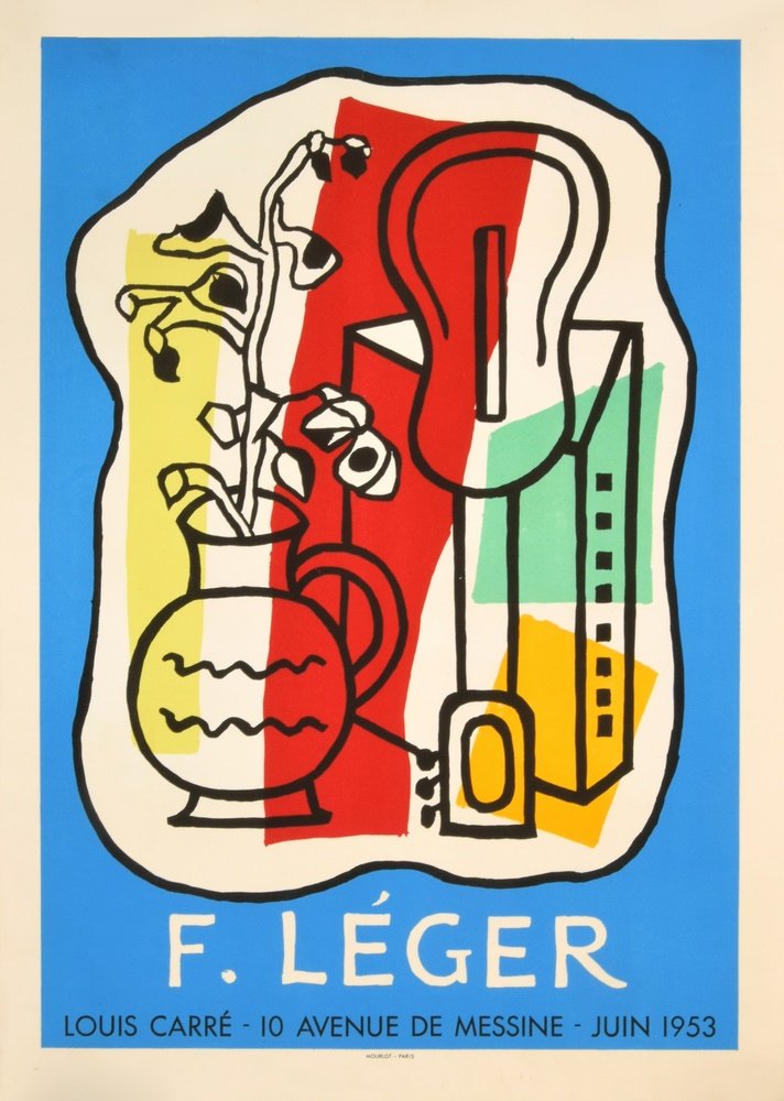 Fernand Leger Exhibition Poster: Designer & Manufacturer: Fernand Leger (1881 - 1955) Markings: 1953 Country of Origin & Materials: French; paper Additional Information: Poster was produced for an exhibition at Gallerie Louis Carre a