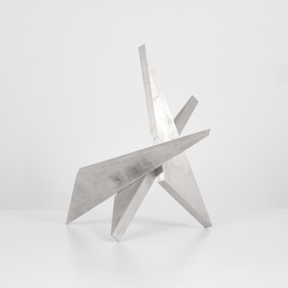 Larry Mohr Abstract Sculpture: Designer & Manufacturer: Larry Mohr (1921-2013) Markings: no marking(s) apparent Country of Origin & Materials: American; aluminum Additional Information: Provenance: Estate of Larry Mohr. Larry Mohr