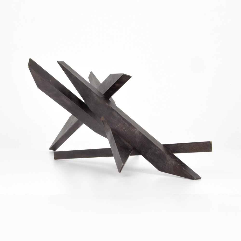 Larry Mohr Abstract Bronze Sculpture: Designer & Manufacturer: Larry Mohr (1921-2013) Markings: no marking(s) apparent Country of Origin & Materials: American; bronze Additional Information: Provenance: Estate of Larry Mohr. Larry Mohr wa