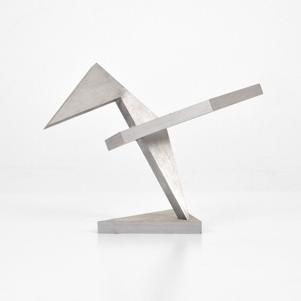 Larry Mohr Abstract Sculpture: Designer & Manufacturer: Larry Mohr (1921-2013) Markings: marking(s); 1980 Country of Origin & Materials: American; aluminum Additional Information: Work is titled LF VI. Provenance: Estate of Larry M