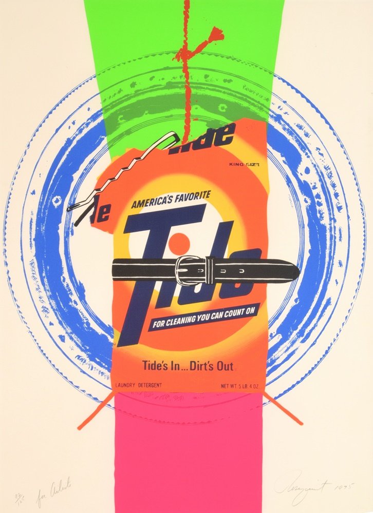 James Rosenquist Lithograph, Signed Limited Edition: Designer & Manufacturer: James Rosenquist (b. 1933) Markings: signed; ed. 92/125 for artist; 1975 Country of Origin & Materials: American; paper Additional Information: Work is published by Styria Stu
