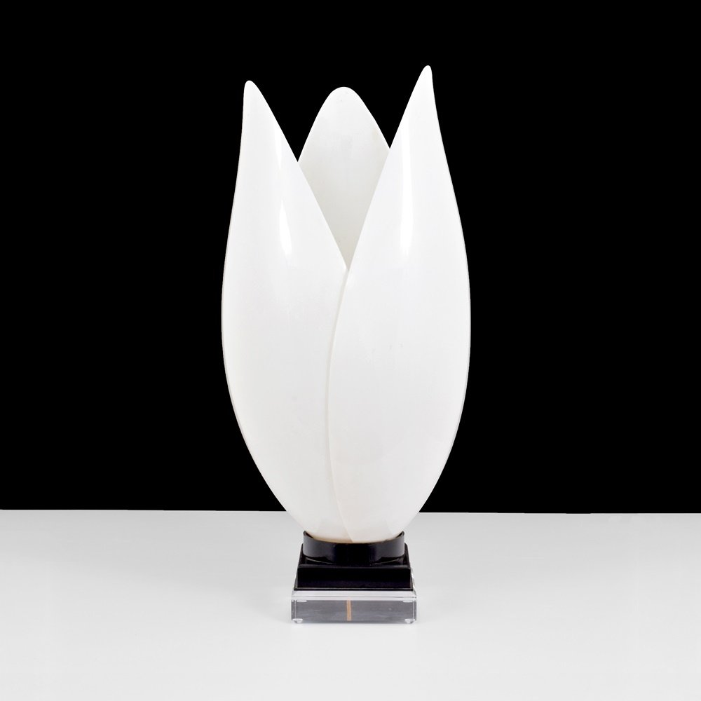 Large Rougier Lamp: Designer & Manufacturer: Rougier Markings: marking(s) Country of Origin & Materials: Canada; plastic, metal Additional Information: (Key Word Search: James Mont, Serge Roche, Karl Springer, Tommi Parz