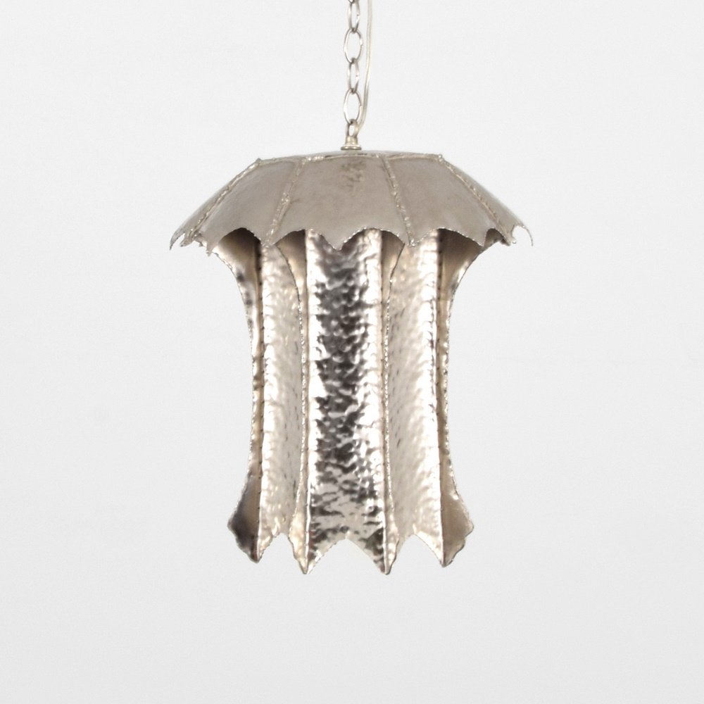 Mushroom Form Chandelier/Pendant: Designer & Manufacturer: unknown Markings: no marking(s) apparent Country of Origin & Materials: unknown; metal Additional Information: (Key Word Search: James Mont, Serge Roche, Karl Springer, Tommi