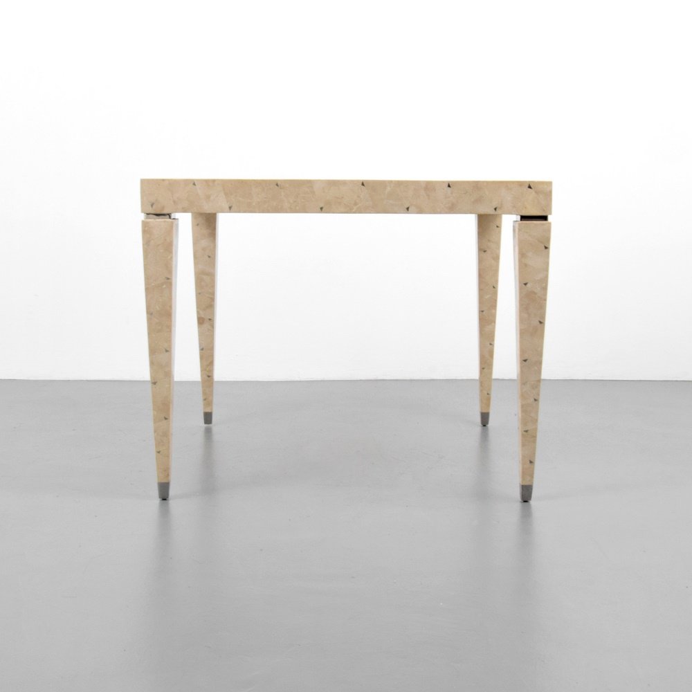 Game Table, Manner of Karl Springer: Designer & Manufacturer: Karl Springer, Manner of Markings: no marking(s) apparent Country of Origin & Materials: unknown; metal, bone-like material Additional Information: (Key Word Search: Maitlan