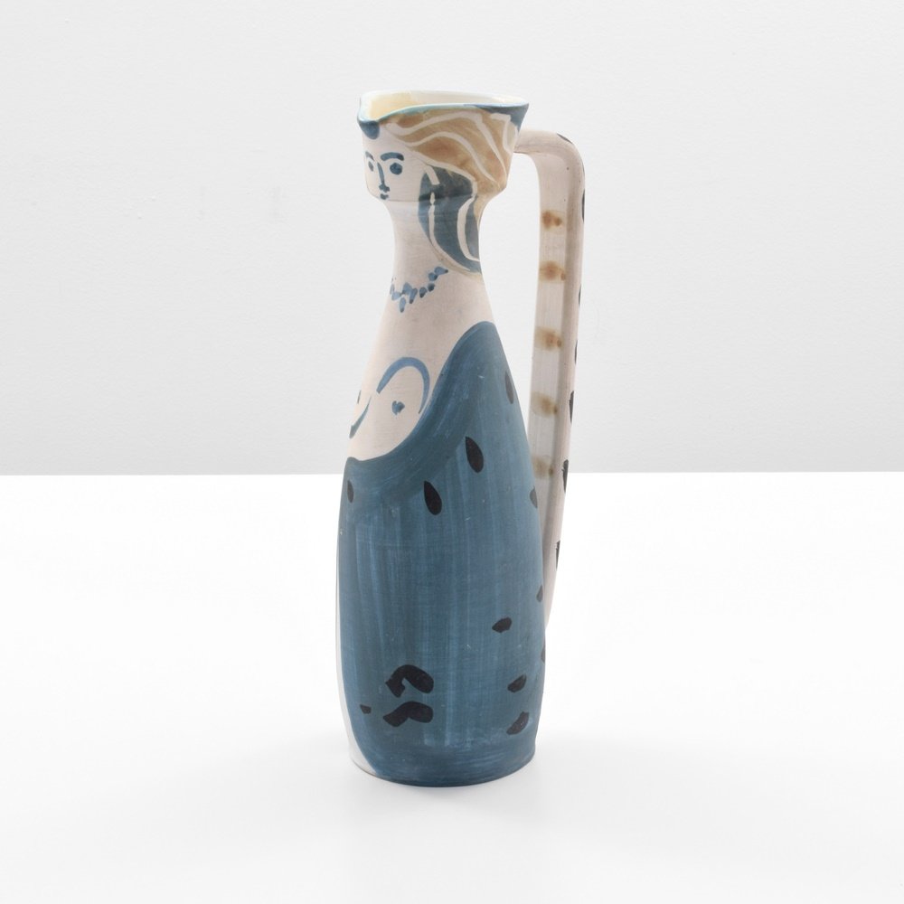 Pablo Picasso FEMME Pitcher: Designer & Manufacturer: Pablo Picasso (1881-1973); Madoura Markings: marking(s) Country of Origin & Materials: Spanish; ceramic Additional Information: Provenance: Estate of Samuel L. Scher, M.D, Flo