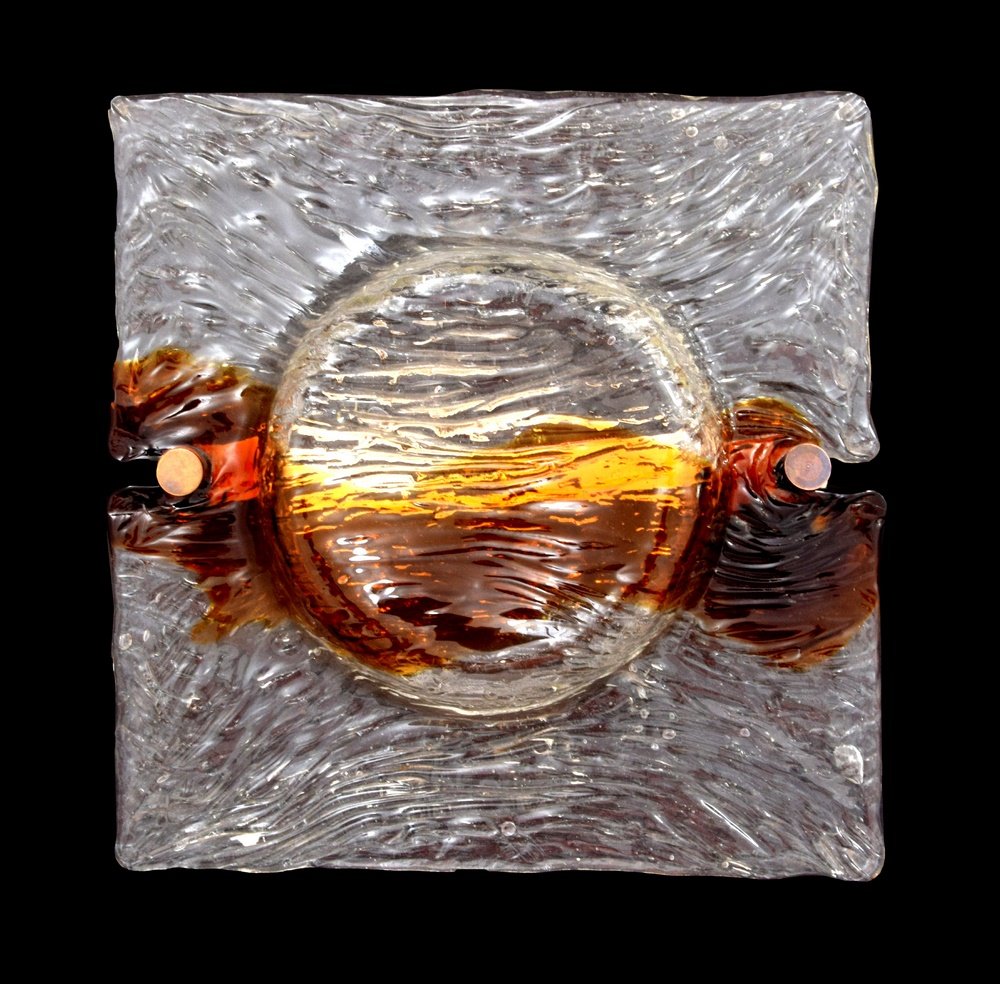 Toni Zuccheri Sconce: Designer & Manufacturer: Toni Zuccheri; Venini Markings: no marking(s) apparent Country of Origin & Materials: Italy; glass, metal Additional Information: (Key Word Search: Venini, Barovier & Toso