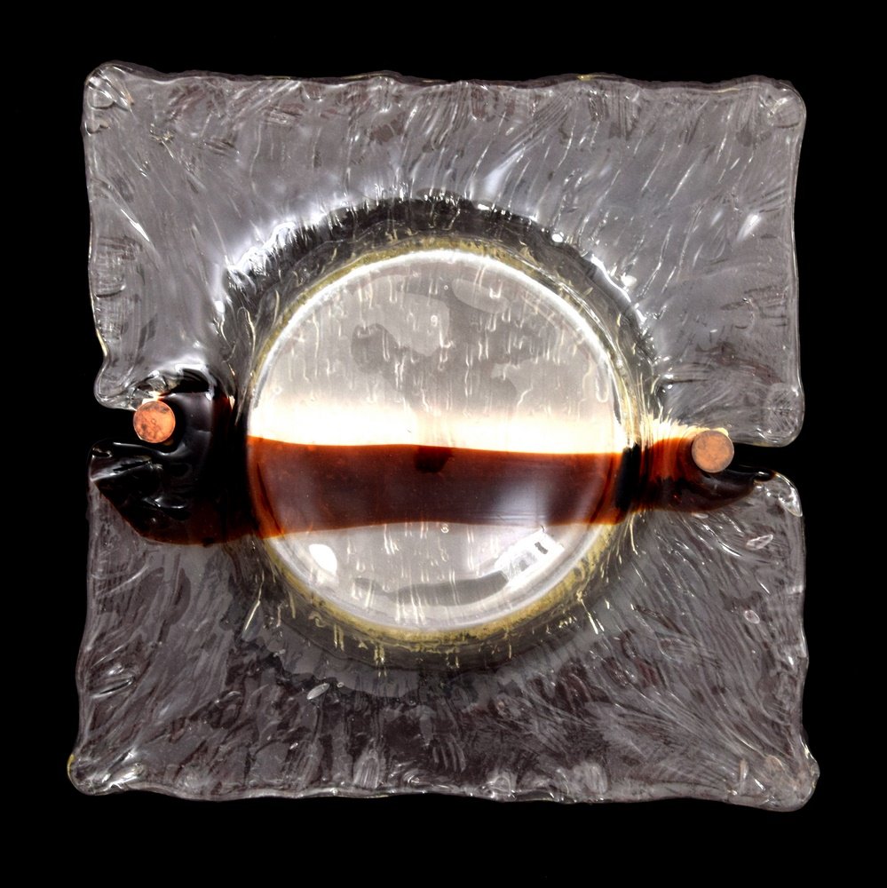 Toni Zuccheri Sconce: Designer & Manufacturer: Toni Zuccheri; Venini Markings: no marking(s) apparent Country of Origin & Materials: Italy; glass, metal Additional Information: (Key Word Search: Venini, Barovier & Toso