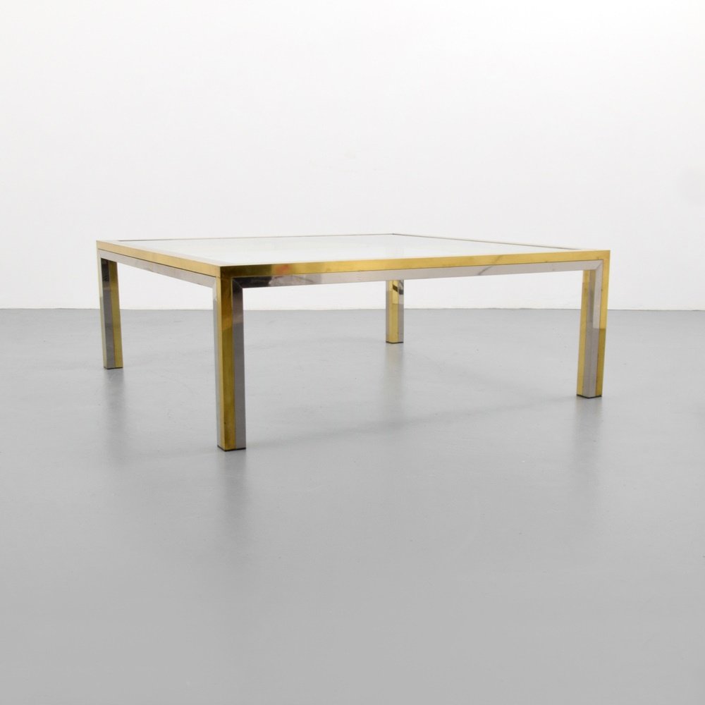 Romeo Rega Coffee Table: Designer & Manufacturer: Romeo Rega Markings: marking(s) Country of Origin & Materials: Italy; metal, glass Additional Information: (Key Word Search: Franco Albini, Gio Ponti, Carlo di Carli, Marco Za