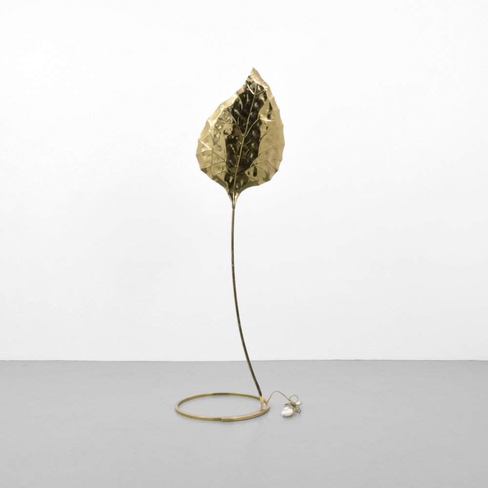 Tommaso Barbi Floor Lamp: Designer & Manufacturer: Tommaso Barbi Markings: marking(s) Country of Origin & Materials: Italy; brass Additional Information: (Key Word Search: James Mont, Serge Roche, Karl Springer, Tommi Parzinge