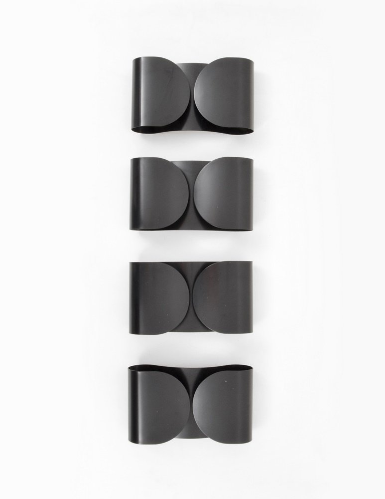 Tobia Scarpa FOGLIO Sconces, Set of 4: Designer & Manufacturer: Tobia Scarpa; Flos Markings: marking(s) Country of Origin & Materials: Italy; metal Additional Information: (Key Word Search: Venini, Fontana Arte, Sciolari, Venini, Mazzega,