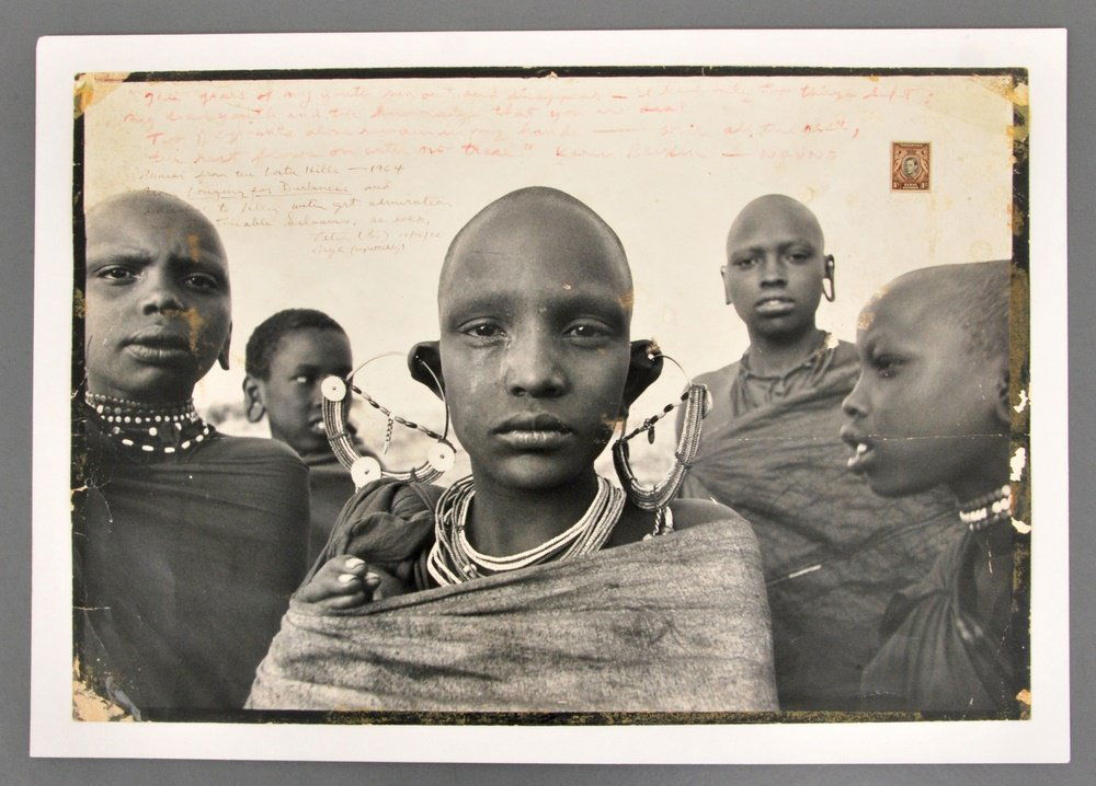 Early Peter Beard Gelatin Silver Print: Designer & Manufacturer: Peter Hill Beard (b. 1938) Markings: marking(s) Country of Origin & Materials: American; Gelatin Silver Print Additional Information: Photograph of Masai girls, King Edward VI