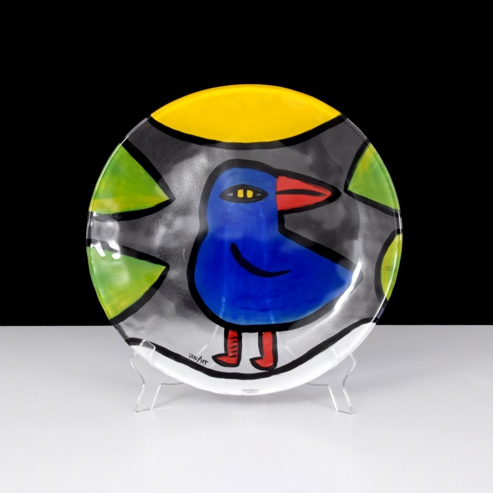 Large Ulrica Hydman Vallien Charger: Designer & Manufacturer: Ulrica Hydman Vallien; Kosta Boda Markings: marking(s) Country of Origin & Materials: Sweden; glass Additional Information: Dimensions(H,W,D): 15.5"dia., 1"d