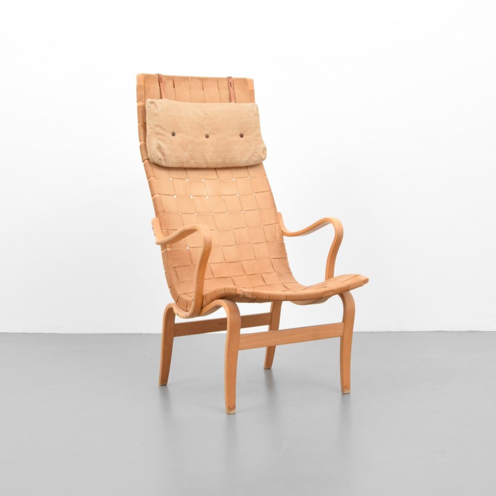 Bruno Mathsson PERNILLA Lounge Chair: Designer & Manufacturer: Bruno Mathsson; Karl Mathsson Markings: marking(s) Country of Origin & Materials: Sweden; wood, webbing Additional Information: (Key Word Search: Finn Juhl, Hans Wegner, Arne